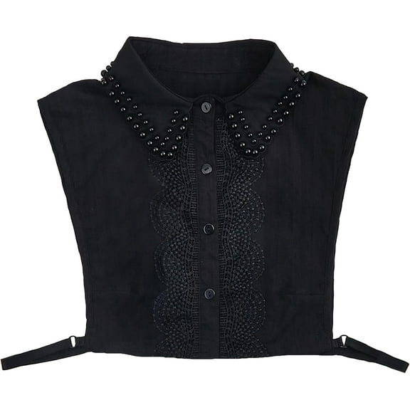YooGuoGuo Handcrafted Faux Diamond and Pearl Fake Collar Shirts Versatile Dickey Collar Half Shirt Collar for Women