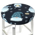 thumbnail image 3 of Balery Gnome And Snowflakes Velvet Round Bar Chair Cushion Cover Adjustable, Protects From Scratches And Stains, Soft & Washable Ideal For Wooden And Metal Stools - 12 Inch, 3 of 7