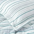 thumbnail image 5 of Chezmoi Collection 7-Piece Boho Clip Jacquard Bed in a Bag Set Queen Size, Teal Blue White Striped Soft Textured Lightweight Comforter Bedding for All Season with Bed Sheets Set, 5 of 9