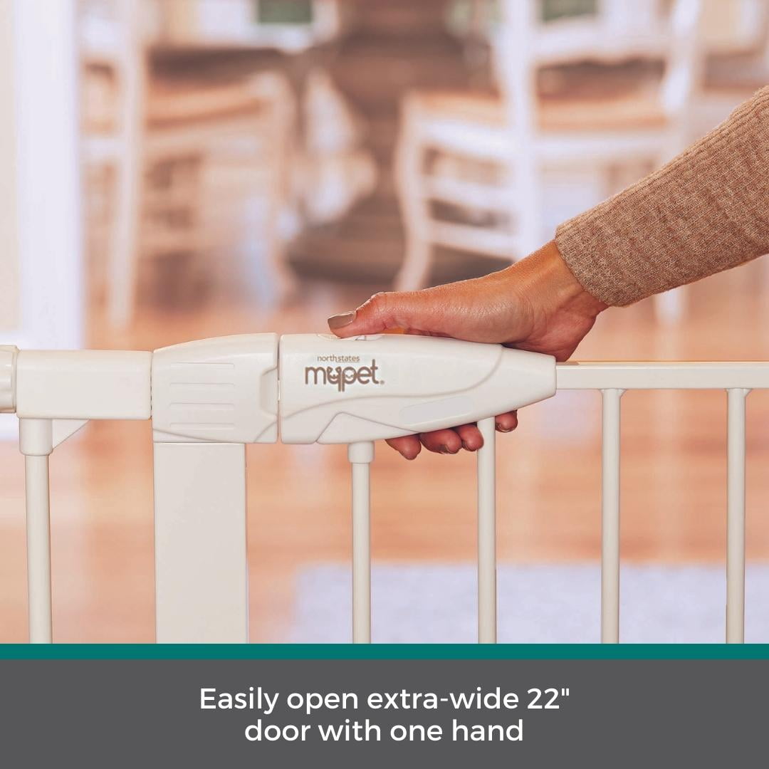 North States MyPet Extra Tall and Wide Metal Walk Thru EasyPass Pet Gate, Expands to 52" Wide