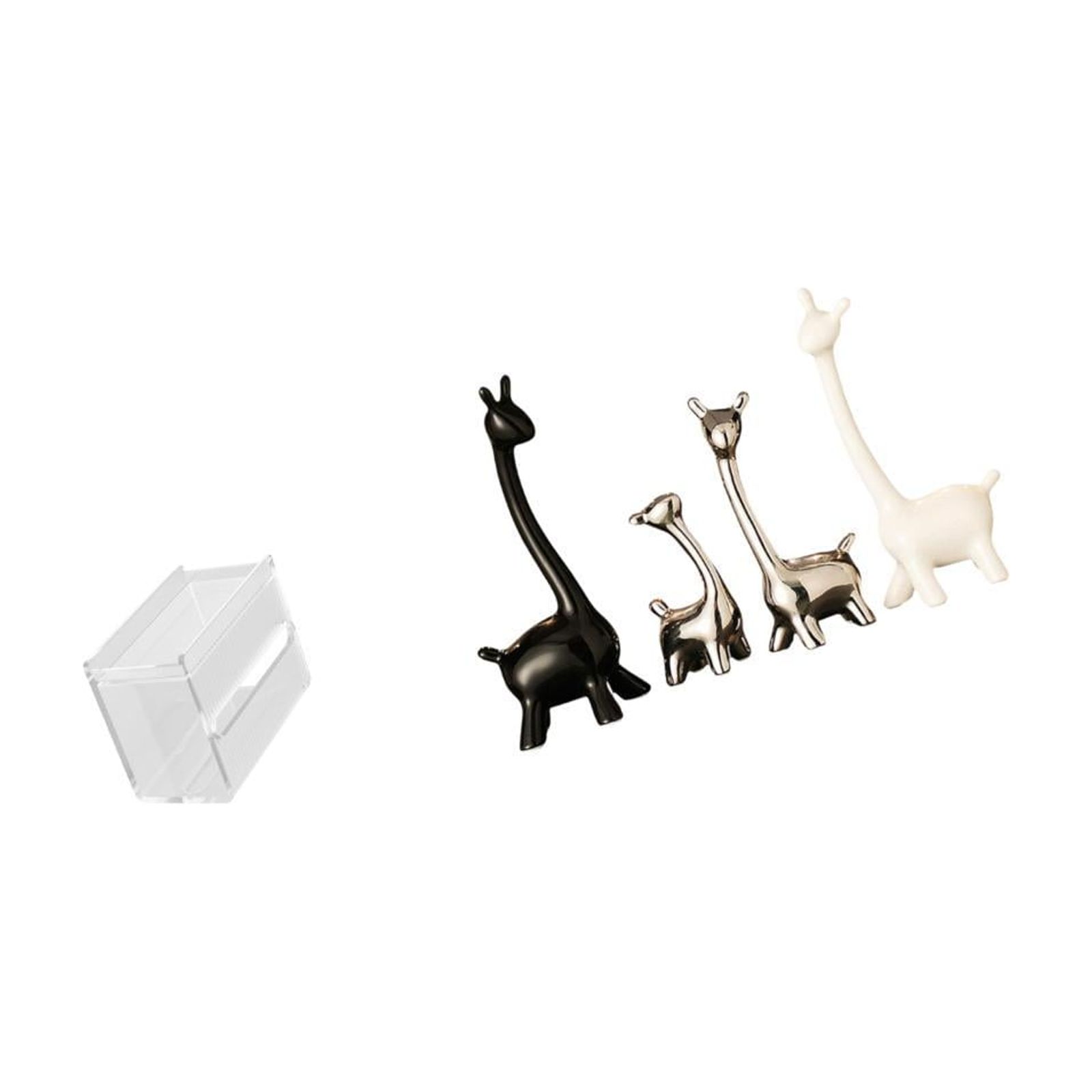 Fiocias Acrylic Toilet Paper Storage Box Modern Paper Towel Dispenser Wall Mounted Toilet Tissue Paper Holder Giraffe Figurines Ceramic Statue Furnishing Tabl