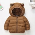 thumbnail image 2 of 1-6Y Toddler Boys Girls Winter Warm Hooded Puffer Coat Jacket Kids Casual Zipper Thickened Snow Clothes Overcoat Outerwear With Pockets, 2 of 8