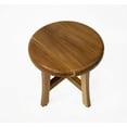 thumbnail image 6 of EcoDecors® Shoji® 13.5” Teak Wood Round Compact Shaving Shower Foot Stool, 6 of 7