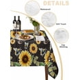 thumbnail image 5 of Yellow Sunflowers Rectangle Tablecloth, Summer Botanical Elegant Pastoral Bees Waterproof & StainResistant Tablecloth, Washable Oil-proof Table Cover for Dining/Party/Wedding/Camping/Buffet 54x108 In, 5 of 9