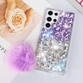 thumbnail image 6 of Compatible with Galaxy S23 Ultra Bling Case Luxury 3D Sparkle Diamond Crystal Rhinestones for Women Girls Glitter Case with Cute Furry Plush Ball Pendant Soft TPU Bumper Shiny Gemstone Cover, 6 of 12