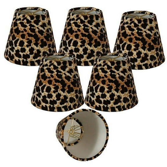 Royal Designs, Inc. Leopard Chandelier Shade CS-957-5-6, Black and Brown, 3 x 5 x 4.5, Pack of 6
