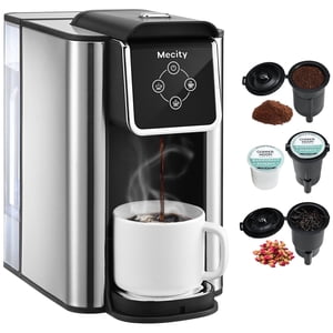 Mecity 3-in-1 Single Serve Coffee Maker, Black