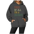 thumbnail image 3 of First Of All I'm A Delight Hoodies for Women Fall Winter Long Sleeve Funny Sarcastic Graphic Hooded Sweatshirt with Pockets, 3 of 4