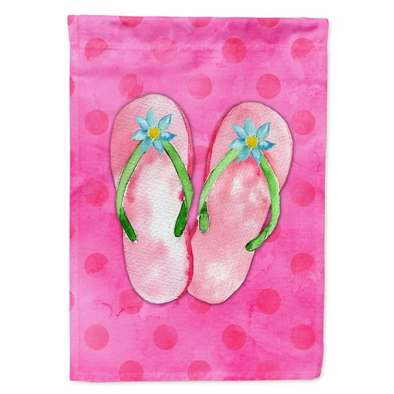 Carolines Treasures BB8224CHF Pink Flip Flops Pink Polkadot Flag Canvas House Size  Large multicolor