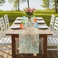 thumbnail image 4 of Table Runners 72 Inches Long Dress Scarves, Vintage Map Farmhouse Kitchen Table Runner, Coffee Tablerunners, Western Retro Art Maps 16x72 Inch, 4 of 9