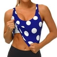 thumbnail image 3 of Fuzoiu Navy And White Polka Dot Print Women's Sports Vest,U-Back Sports Tank,Gym Vests,Athletic Sleeveless Shirts,Exercise Undershirts,Yoga, Gym, and Dance Wear-XX-Large, 3 of 8
