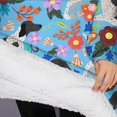 thumbnail image 3 of Oversized Wearable Blanket Hoodie,German Shorthaired Pointer Dog and Flower Sherpa Blanket Hoodie with Super Pockets,Super Warm Fuzzy Pullover for Women & Men, 3 of 6