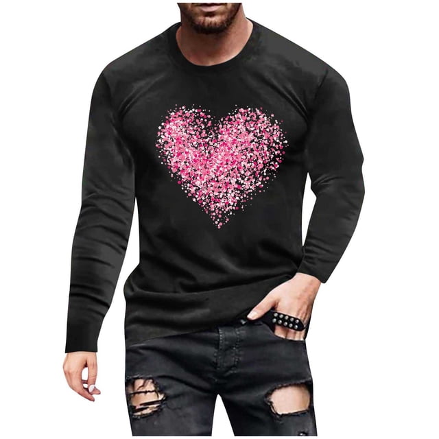 Blusas y camisas de manga larga con cuello redondo para hombre, blusa informal de manga larga con cuello redondo y estampado.