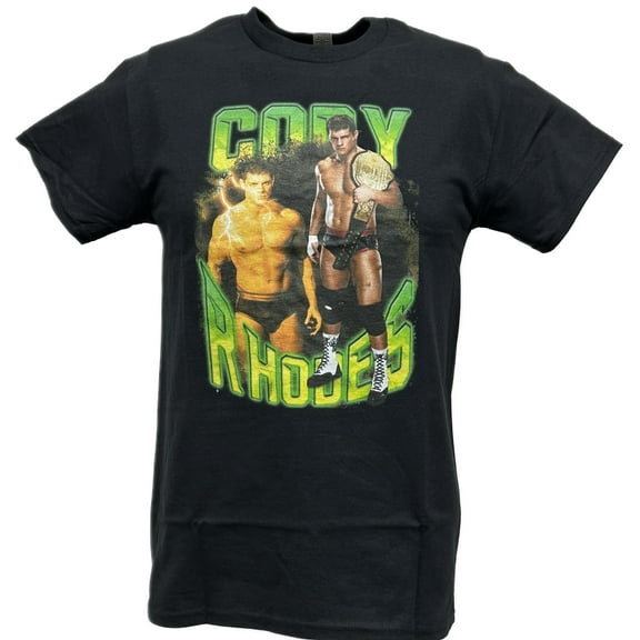 Cody Rhodes Neon Championship Belt Black T-shirt AEW WWE