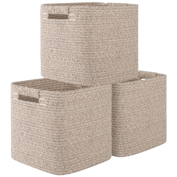 Cubos de almacenamiento OIAHOMY, cuerdas de algodón de 28 cm, paquete de 3