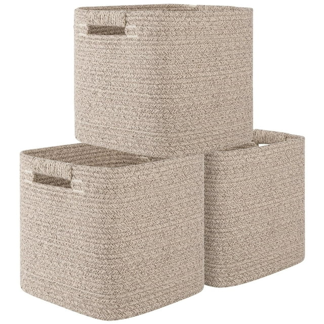 Cubos de almacenamiento OIAHOMY, cuerdas de algodón de 28 cm, paquete de 3