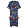 thumbnail image 4 of Vestido holgado con bolsillo y Mandala de colibrí en cobalto para mujer ropa de playa de verano, 4 of 6