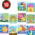 thumbnail image 4 of Color Matching Mosaic Pegboard Early Learning Educational Toys, Fine Motor Skills Game, Preschool Learning Toys, 58 Pcs Button Art Toys For Toddlers, Toddler Activities Crafts, 4 of 4