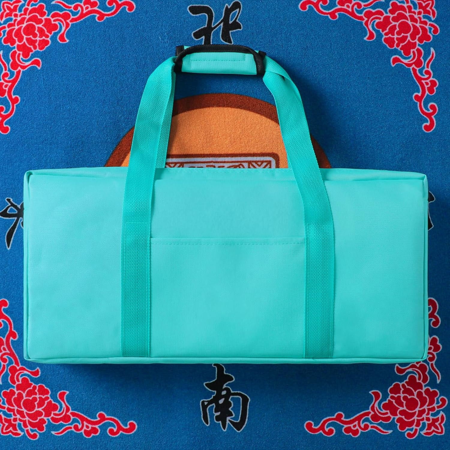 Empty Mahjong Bag, Light Green American Mahjong Bag with Two Wrappers (Case Only)