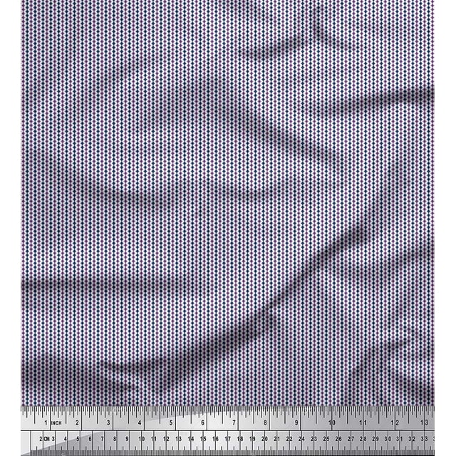 Soimoi Poly Georgette Fabric Geometric Small Printed Fabric 1 Yard 52 Inch Wide