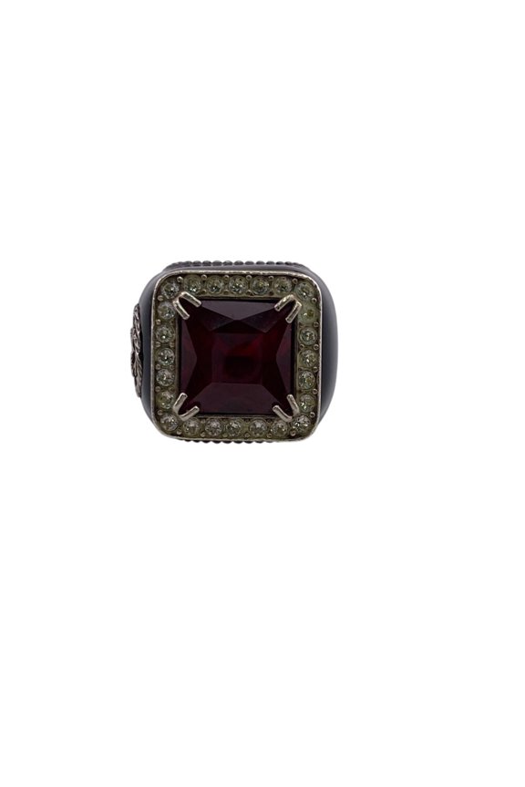 Pre-Owned GUCCI Signet Ring GG Logo - Black