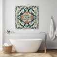 thumbnail image 3 of Teal Green Boho Boho Wall Art Painting on Canvas, Abstract Medieval Vintage Floral Canvas Art Home Prints Wall Art Framed Modern Artwork for Living Room Bedroom Wall Decor 8x8in, 3 of 9