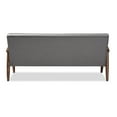 thumbnail image 4 of Baxton Studio Sorrento Mid-century Retro Modern Grey Fabric Upholstered Wooden 3-seater Sofa, 4 of 5