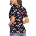 thumbnail image 3 of Xecao Rose Flowers for Women's V-Neck T-Shirts-Elegant Half-Sleeve Tops Perfect for Summer-XX-Large, 3 of 5