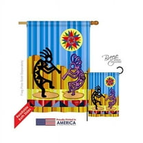 Breeze Decor 15079 Southwest Kokopelli Dream 2-Sided Vertical Impression House Flag - 28 x 40 in.