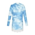 thumbnail image 7 of HAOTAGS Teen Girls Tops with Lace Hem(4-15), Long Sleeve Round Neck Tie-dye Print Pullovr Tops Blue 8-9Years, 7 of 7