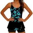 thumbnail image 6 of HOMBOM Tankini Swimsuit for Women Boyshorts Tummy Control Swimwear Floral Modest Two Piece Ladies Bathing Suit,Black,L, 6 of 8