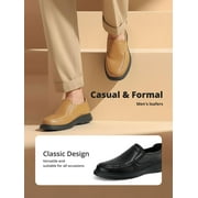 CAMEL Leather Shoes for Men Loafers Soft Mens Slip on Shoes Casual Comfort Moccasin Daily Flats Driving Lightweight Walking Sneakers Shoes Outdoor