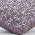 thumbnail image 2 of Euro Pillow Covers, Light Purple Euro Sham Covers 26x26 inch (65x65 cm), Silk Euro Pillowcases, Nature & Floral, Leaf, Beaded, Contemporary Euro Size Pillow - Two Tone White Leaf, 2 of 3