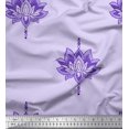 thumbnail image 1 of Soimoi Satin Silk Fabric Dot & Lotus Block Print Sewing Fabric Yard 42 Inch Wide, 1 of 1