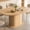 Nature, variant on Buballino Round Expandable Dining Table - Oak Wood Grain Finish, Built-In Tableware Storage, Brown