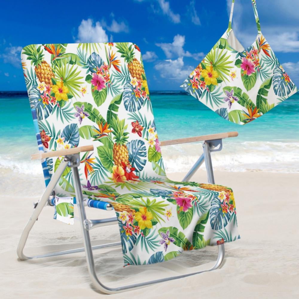 Beach Towel Beach Chair Cover Pool Lounge Chair Covers Towel with Pockets Beach Towel Covers for