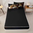 thumbnail image 4 of Metsweet Gold Dragon Zipper Full Size Comforter Sets with Fitted Sheet and 2 Pillowcases, Magic Animal Zipper Bedding Set, Gold Black Brown,4pcs,Black Reversible, 4 of 6