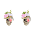 thumbnail image 1 of Mesa Calavera Flores Estatuilla Creativa Cabeza para Recuerdos Fiesta Halloween, 1 of 3