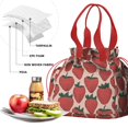 thumbnail image 4 of Pink Strawberry Plants Fruit Drawstring Lunch Bag Women - Drawstring Lunch Bag Insulated for Work Office - Stain-Resistant Large Lunchbags for Women with Multi-Pockets, 4 of 6