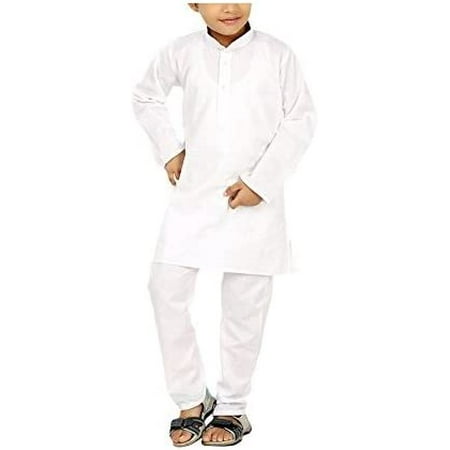 

Royal Kid s White Cotton Kurta Pyjama.