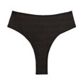 thumbnail image 7 of Hduncf Women's Twist Bikini Bottom Moderate High Cut Swimsuit Bottom Cross V Cut Ruched Ruffles Bathing Suit Bottoms Black XL, 7 of 7