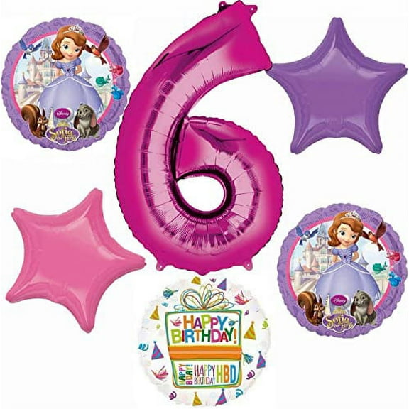 Sofia the First 6th Birthday Party Supplies Balloon Bouquet Decorations