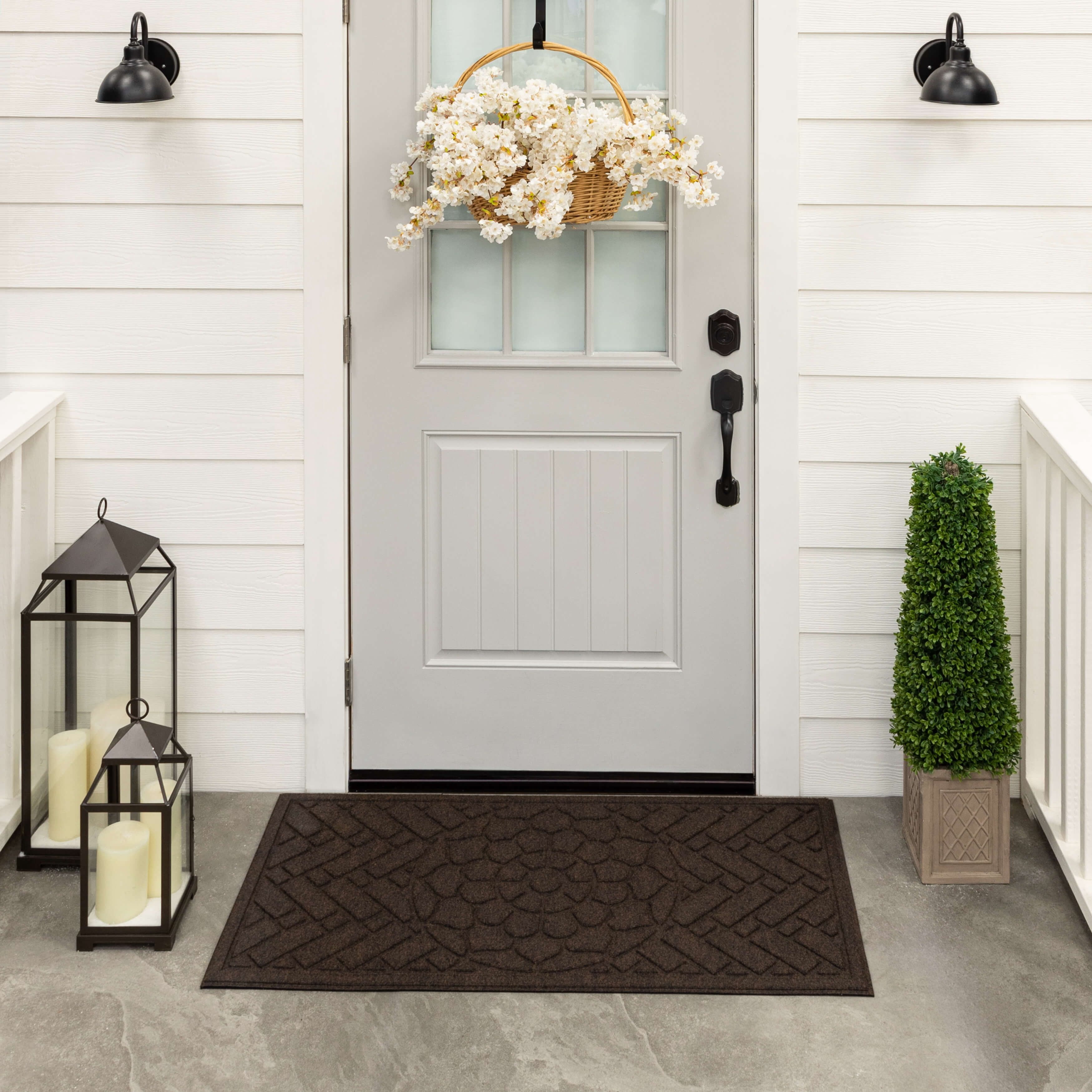 Mohawk Home Entry Recycled Rubber Non-Slip Indoor Outdoor Stoney Medallion Brown Oversize Doormat, 2' X 4'