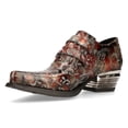 thumbnail image 5 of New Rock 7960-S5 Embossed Vintage Black, Red Leather Buckle Steel Heel Shoes 46, 5 of 8