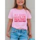 thumbnail image 1 of Camiseta informal de cuello redondo para niña "Family Love, Perfect Like Her" de algodón suave, manga corta, top veraniego con letras divertidas en rosa y rojo., 1 of 6