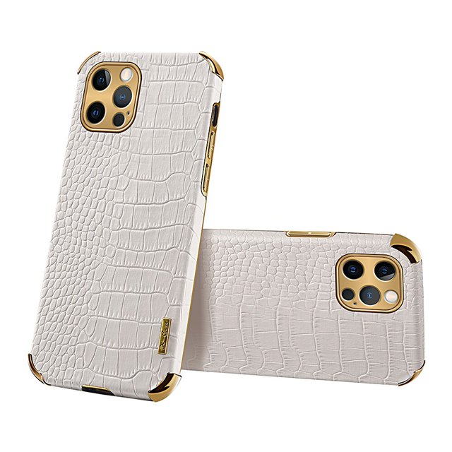Funda de lujo para iPhone 14 Pro Max, funda de teléfono con textura de piel de cocodrilo PU para iPhone 14 Plus 12 Mini 13 11 Pro Max Tan Jianjun unisex