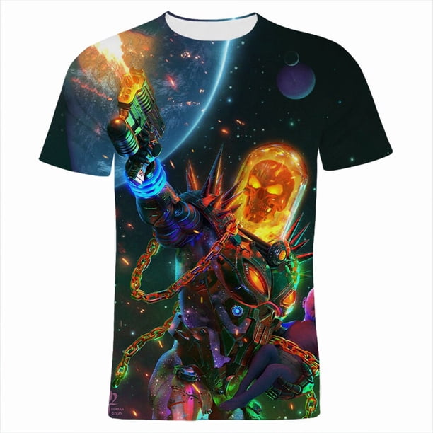 Ghost Rider camiseta Für Männer Sommer Marvel 3D Druck Lässige damen camisetas Kurzarm Harajuku Junge Mädchen Kinder t Tops xuanjing unisex