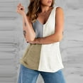 thumbnail image 4 of OAVQHLG3B Womens Tank Tops for Women Casual Summer Woman Causal V-Ncek Patchwork Blouse Sleeveless T-Shirt Summer Tops, 4 of 6