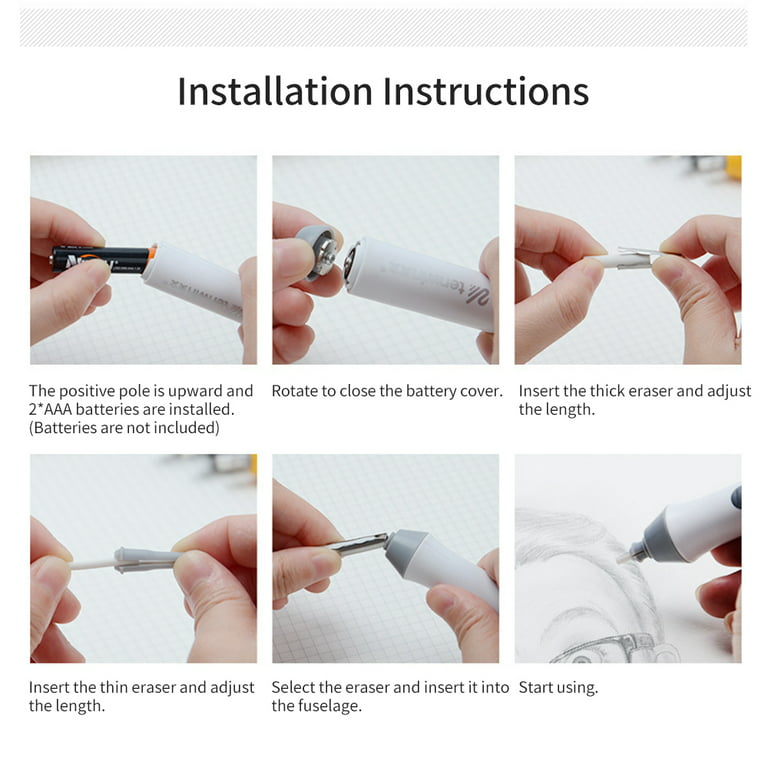  Electric Eraser Kit, Battery Electric Pencil Eraser