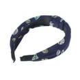 thumbnail image 5 of Unique Bargains 1 Pc Grace Leaf Pattern Wide Cross Knot Headbands for Women Navy Blue, 5 of 6